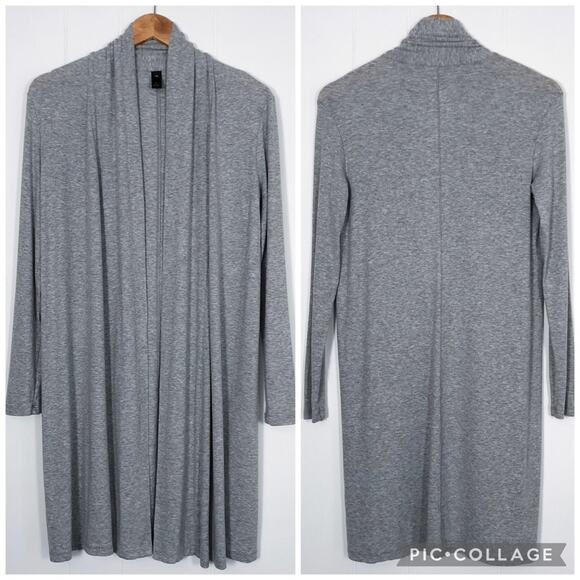 Adriano Goldschmied Rib Knit Longline Cardigan Elevated Neutral Size Small Gray - Picture 1 of 16